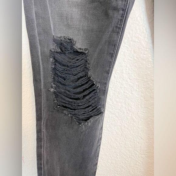 Pistola jeans Keaton High rise slim straight Black Distressed ripped knees 25 - Picture 6 of 8